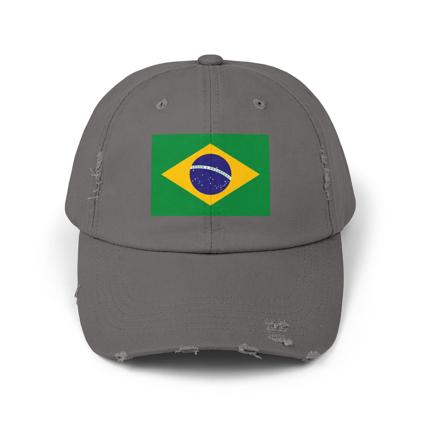 Brazilian Flag Distressed Cap, Unisex Baseball Hat, Casual Fashion Accessory, Travel Gear, Gift for Sports Lovers