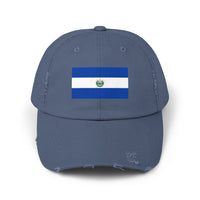 Unisex Distressed Cap with Salvadoran Flag, Casual Sun Hat for Outdoor Adventures, Perfect for Father's Day, Festivals, Beach Days, Travel