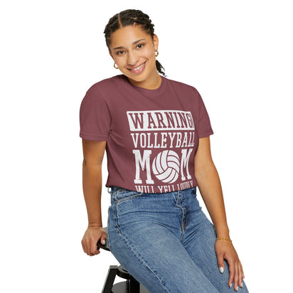 Warning! Volleyball Mom Unisex T-Shirt – Perfect Gift for Sports Moms