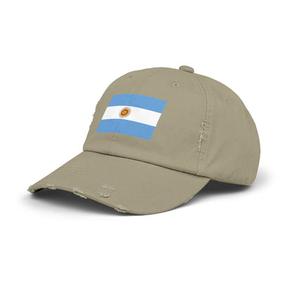 Stylish Unisex Distressed Cap with Argentina Flag - Casual Hat, Fashion Accessory, Gift Idea, Travel Essential, Sports Fan Gear