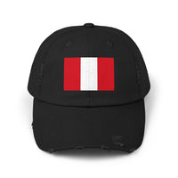 Peruvian Flag Unisex Distressed Cap, Casual Hat, Adjustable Hat, Gift for Travelers, Summer Accessory, Sports Cap