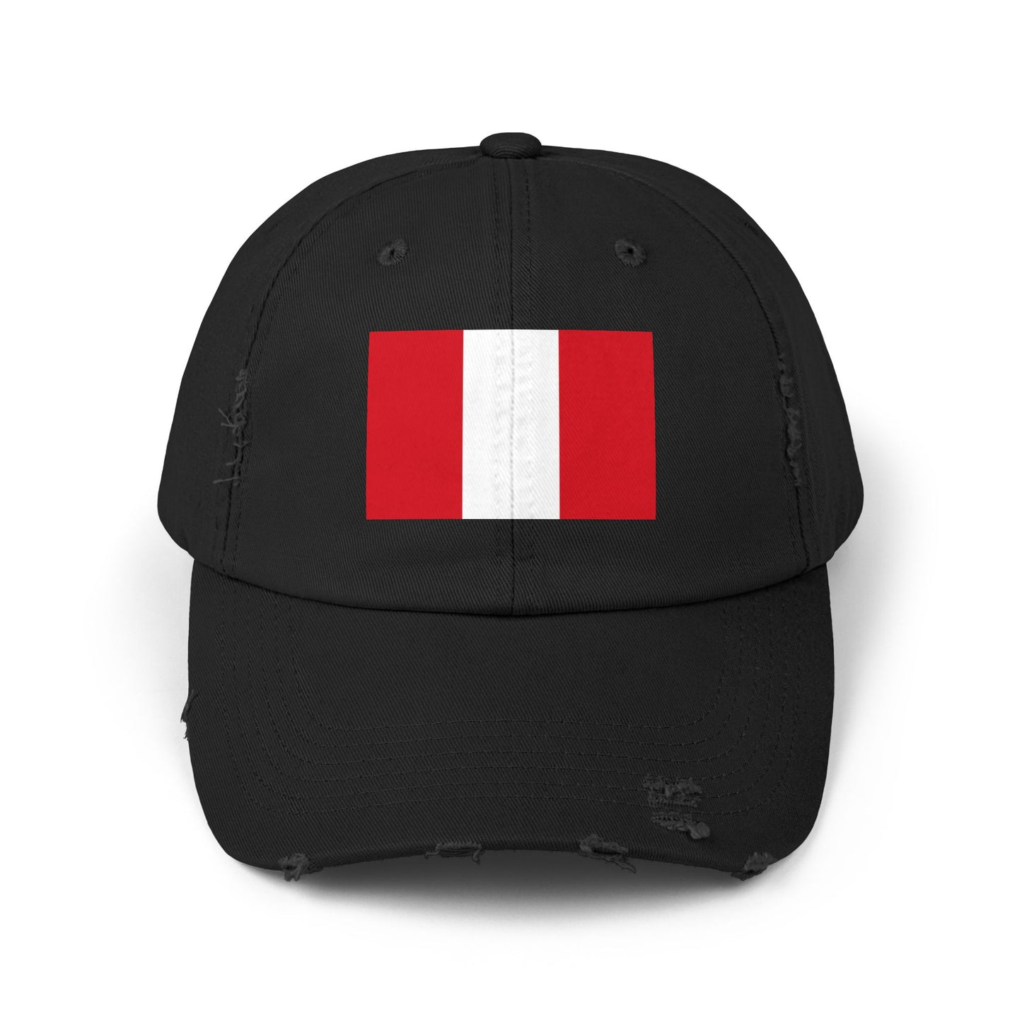 Peruvian Flag Unisex Distressed Cap, Casual Hat, Adjustable Hat, Gift for Travelers, Summer Accessory, Sports Cap