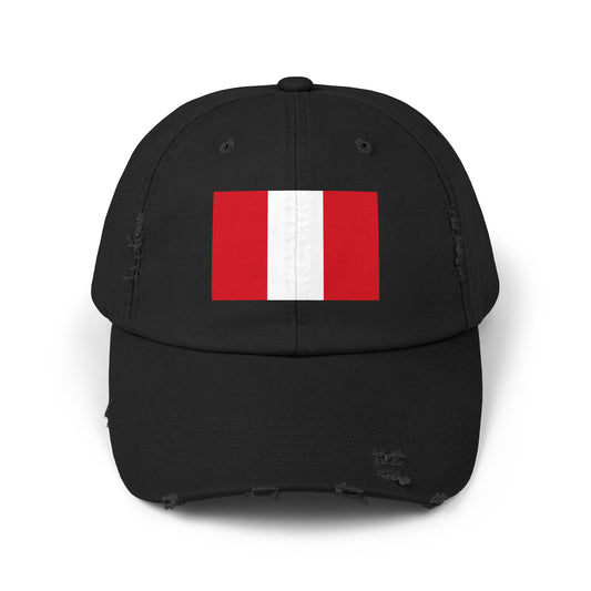 Peruvian Flag Unisex Distressed Cap, Casual Hat, Adjustable Hat, Gift for Travelers, Summer Accessory, Sports Cap