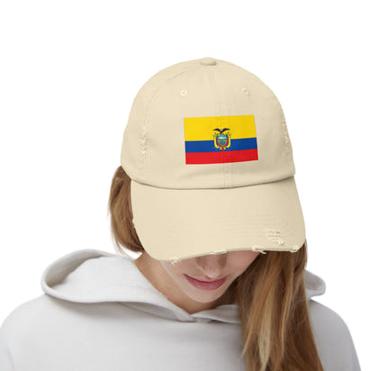Ecuador Flag Distressed Cap, Unisex Casual Hat, Distressed Baseball Cap, Gift for Travelers, Summer Accessory, Outdoor Gear