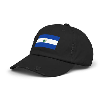 Unisex Distressed Cap with Salvadoran Flag, Casual Sun Hat for Outdoor Adventures, Perfect for Father's Day, Festivals, Beach Days, Travel