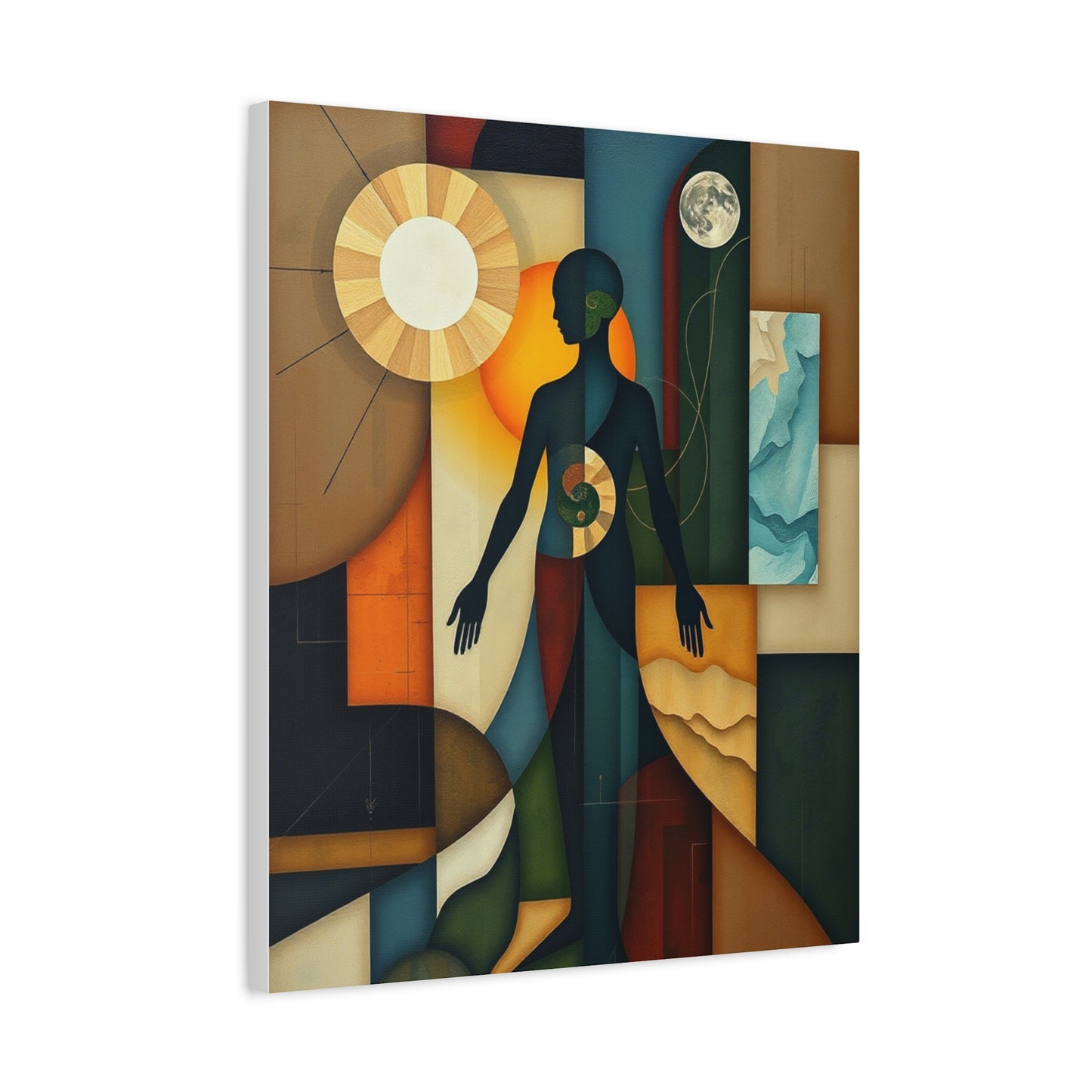 Abstract Human Form Canvas Art - Meditative Wall Decor for Mindfulness Spaces