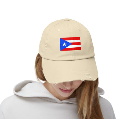 Puerto Rican Distressed Cap | Unisex Cap | Casual Summer Hat | Outdoor Adventure Gear | Flag Hat | Perfect Gift for Holidays