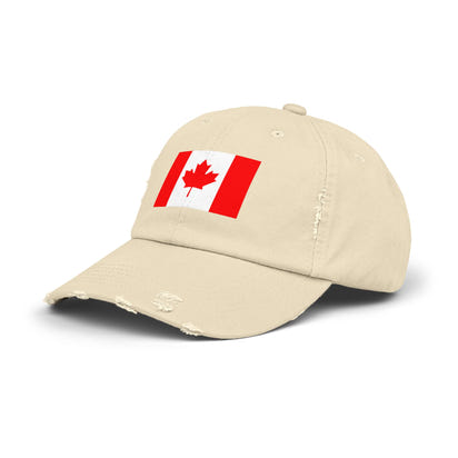 Unisex Distressed Canada Flag Cap, Casual Hat for Outdoor Adventures, Canadian Pride Gear, Gifts for Canada Day, Summer Style Accessory