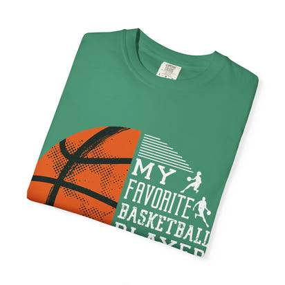 My Favorite Basketball Player Calls Me Dad T-Shirt, Unisex Athletic Shirt, Gift for Sports Dads, Father’s Day, Basketball Fan Tee