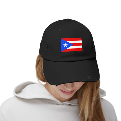 Puerto Rican Distressed Cap | Unisex Cap | Casual Summer Hat | Outdoor Adventure Gear | Flag Hat | Perfect Gift for Holidays