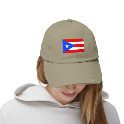Puerto Rican Distressed Cap | Unisex Cap | Casual Summer Hat | Outdoor Adventure Gear | Flag Hat | Perfect Gift for Holidays