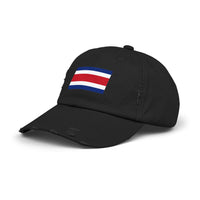 Retro Flag Distressed Cap | Unisex Costa Rica Hat for Casual Wear, Outdoor Adventures, Summer Festivals, Travel, Gift for Him/Her