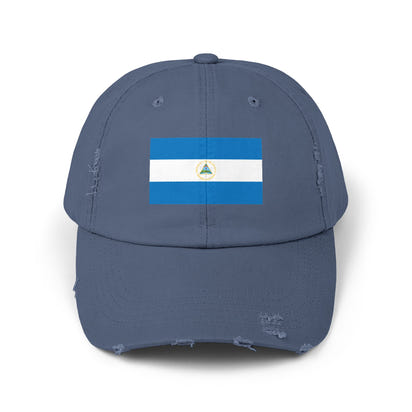 Stylish Unisex Distressed Cap with Nicaragua Flag | Trendy Hat for All Occasions, Casual Wear, Travel, Gift Ideas