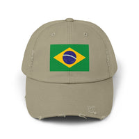 Brazilian Flag Distressed Cap, Unisex Baseball Hat, Casual Fashion Accessory, Travel Gear, Gift for Sports Lovers