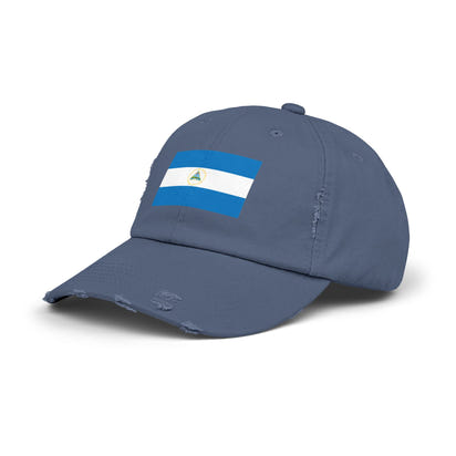 Stylish Unisex Distressed Cap with Nicaragua Flag | Trendy Hat for All Occasions, Casual Wear, Travel, Gift Ideas
