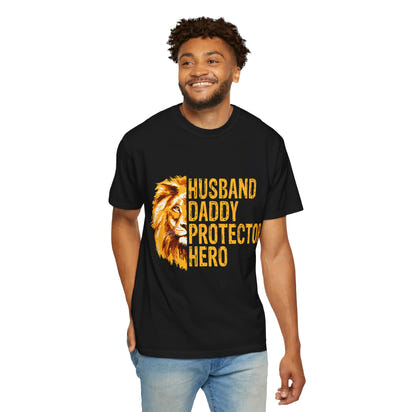 Hero Dad Garment-Dyed T-shirt, Perfect Gift for Father's Day, Birthday, Husband, Protector Tee, Casual Wear