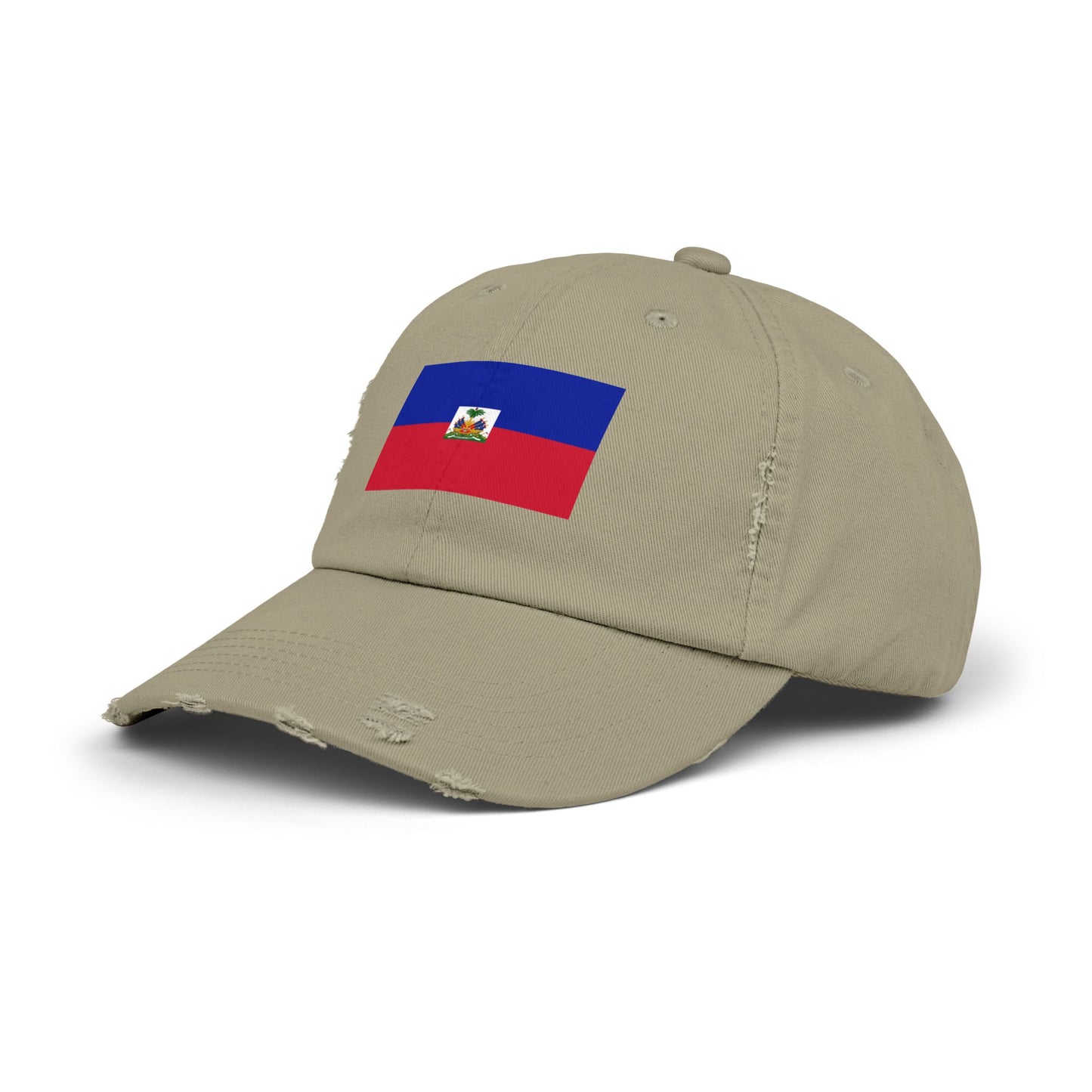 Haitian Flag Distressed Cap, Vintage Hat, Unisex Summer Accessory, Perfect for Holidays, Casual Wear, Gift Idea