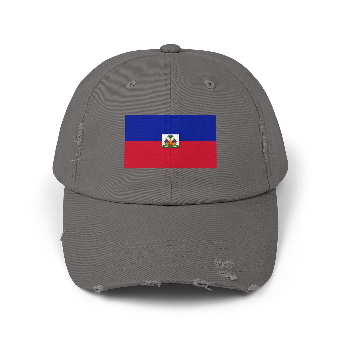 Haitian Flag Distressed Cap, Vintage Hat, Unisex Summer Accessory, Perfect for Holidays, Casual Wear, Gift Idea