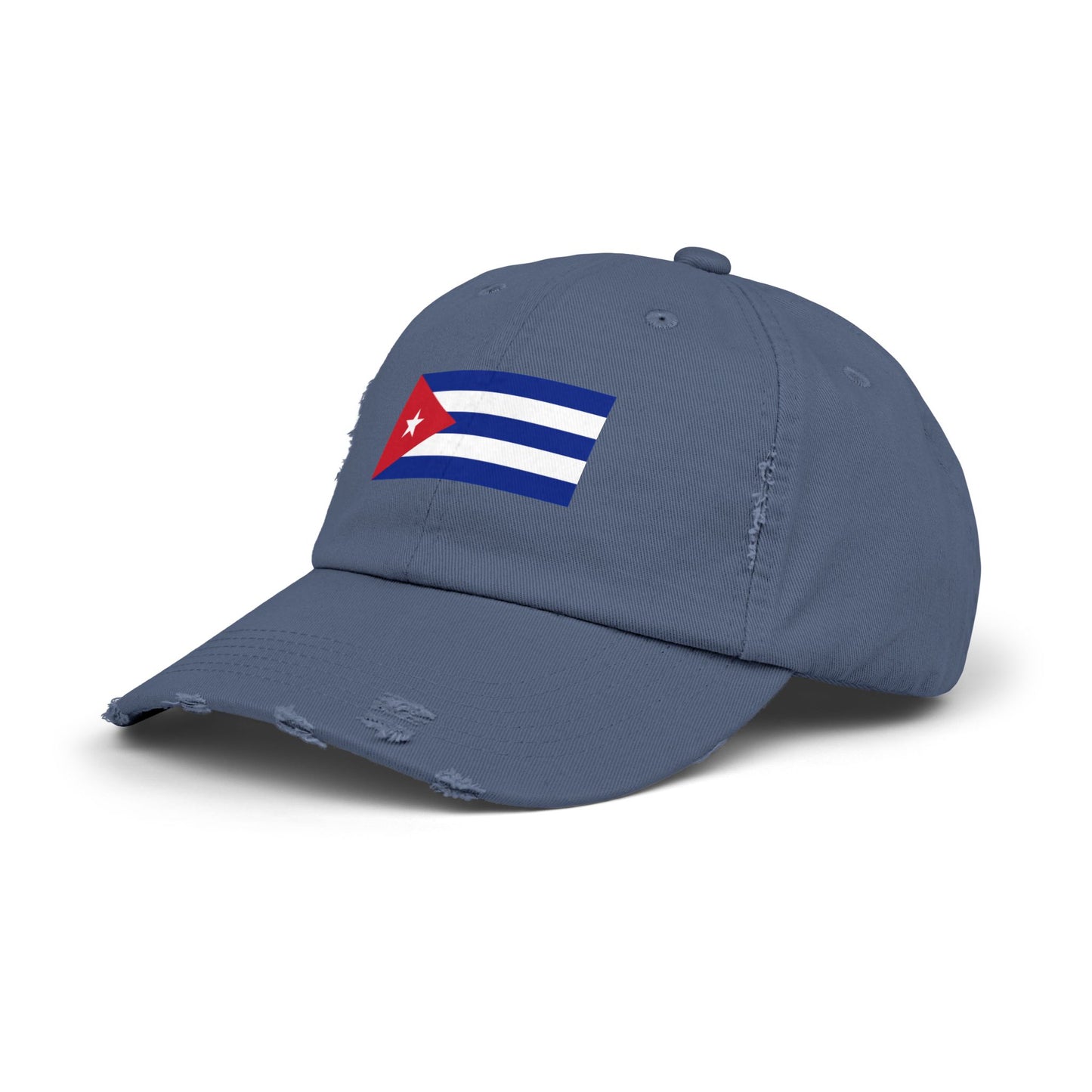 Cuban Flag Unisex Distressed Cap, Casual Headwear, Gift for Him/Her, Summer Accessory, Travel Essentials, Vintage Look