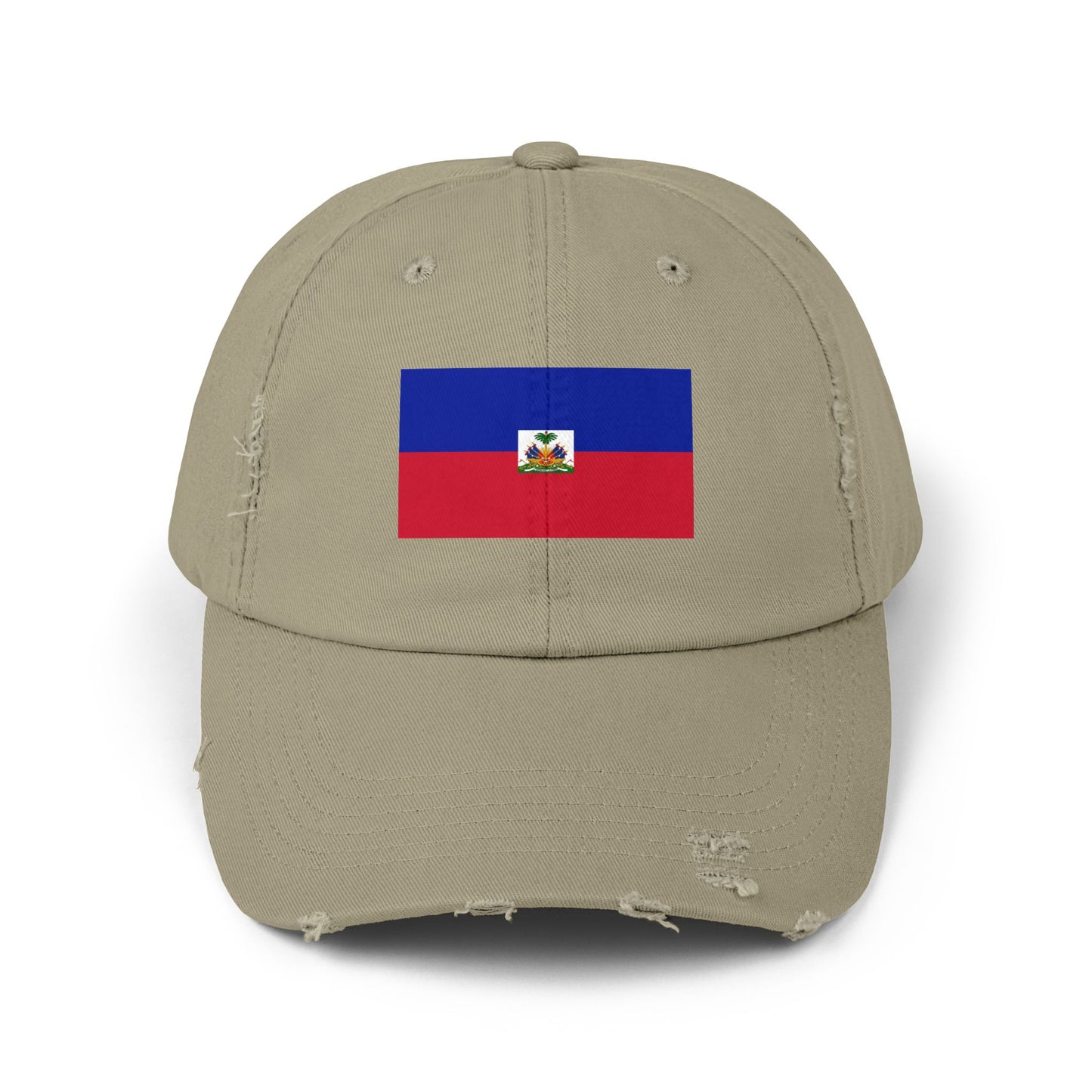 Haitian Flag Distressed Cap, Vintage Hat, Unisex Summer Accessory, Perfect for Holidays, Casual Wear, Gift Idea
