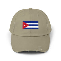 Cuban Flag Unisex Distressed Cap, Casual Headwear, Gift for Him/Her, Summer Accessory, Travel Essentials, Vintage Look