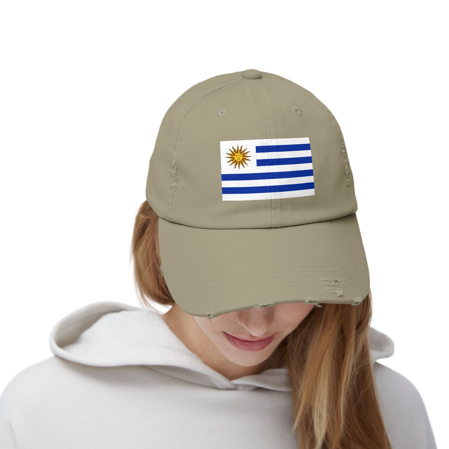 Stylish Unisex Distressed Cap with Uruguay Flag, Casual Hat for Summer, Outdoor Events, Sports, Gift for Travelers, Everyday Wear