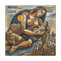 Abstract Mother and Child Matte Canvas Wall Art — Stretched 1.25"