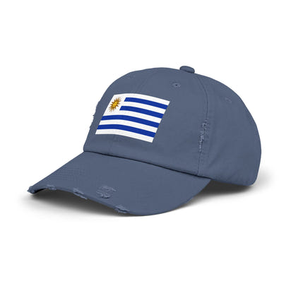 Stylish Unisex Distressed Cap with Uruguay Flag, Casual Hat for Summer, Outdoor Events, Sports, Gift for Travelers, Everyday Wear