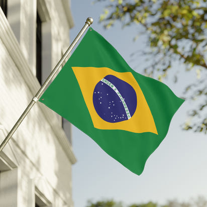 Vibrant Double Sided Brazilian Flag, Decorative Outdoor Banner, Festival Décor, Patriotic Home Decor, Sports Game Decoration