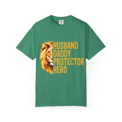 Hero Dad Garment-Dyed T-shirt, Perfect Gift for Father's Day, Birthday, Husband, Protector Tee, Casual Wear