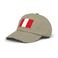 Peruvian Flag Unisex Distressed Cap, Casual Hat, Adjustable Hat, Gift for Travelers, Summer Accessory, Sports Cap