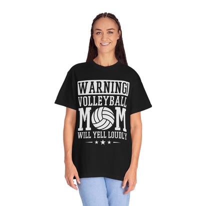 Warning! Volleyball Mom Unisex T-Shirt – Perfect Gift for Sports Moms