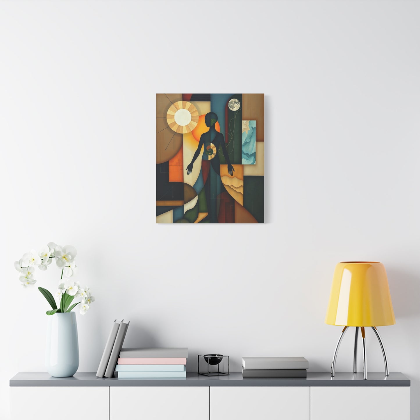 Abstract Human Form Canvas Art - Meditative Wall Decor for Mindfulness Spaces