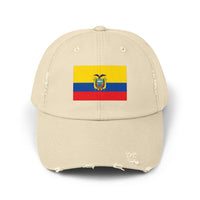 Ecuador Flag Distressed Cap, Unisex Casual Hat, Distressed Baseball Cap, Gift for Travelers, Summer Accessory, Outdoor Gear