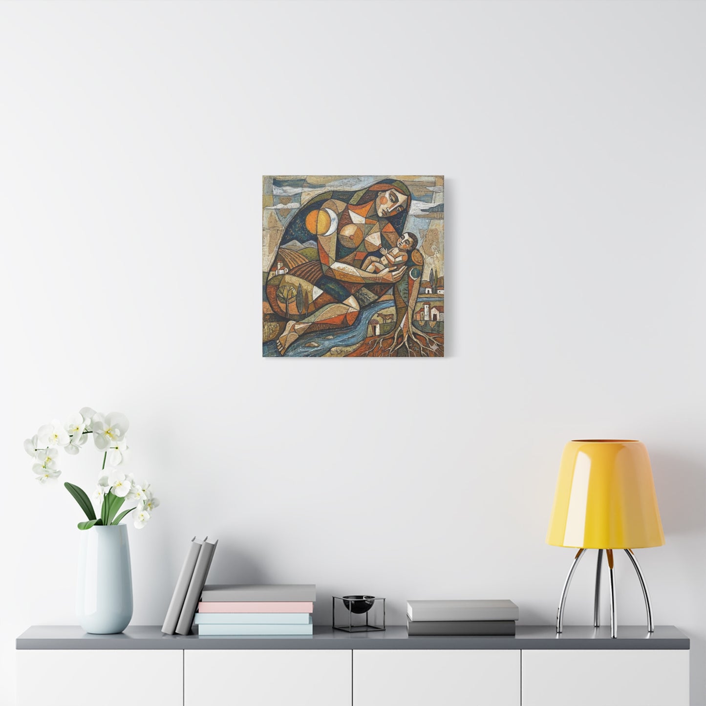 Abstract Mother and Child Matte Canvas Wall Art — Stretched 1.25"