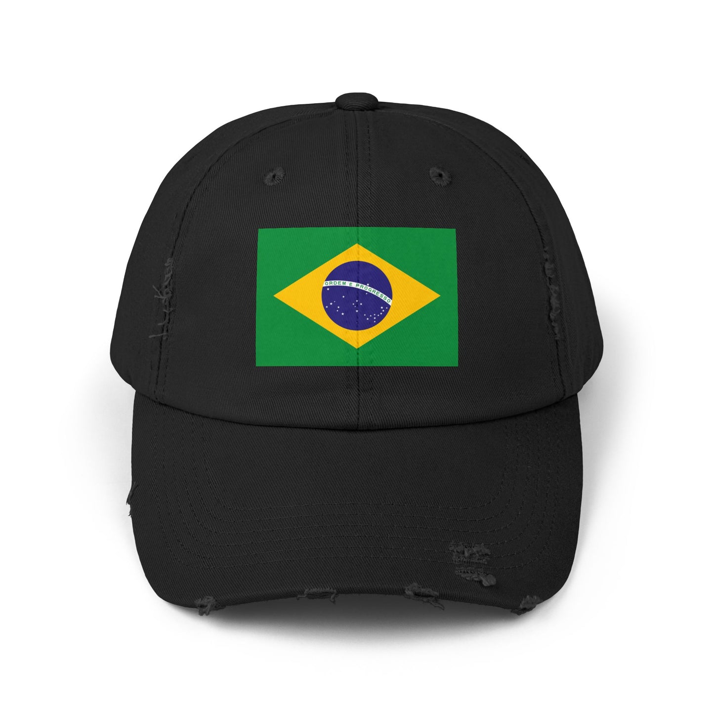 Brazilian Flag Distressed Cap, Unisex Baseball Hat, Casual Fashion Accessory, Travel Gear, Gift for Sports Lovers