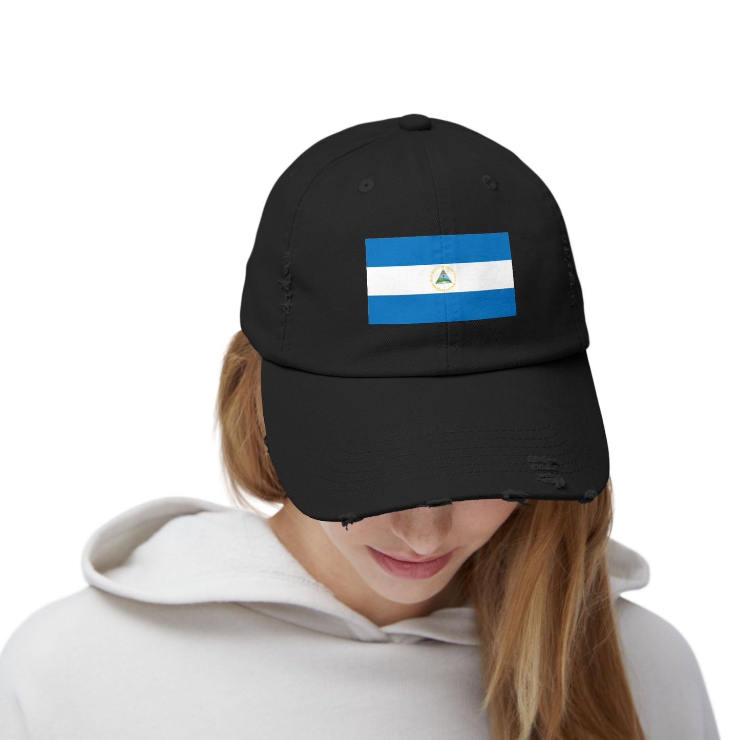 Stylish Unisex Distressed Cap with Nicaragua Flag | Trendy Hat for All Occasions, Casual Wear, Travel, Gift Ideas