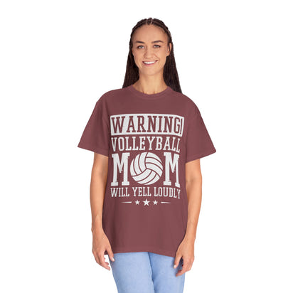 Warning! Volleyball Mom Unisex T-Shirt – Perfect Gift for Sports Moms