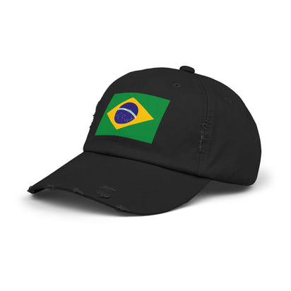 Brazilian Flag Distressed Cap, Unisex Baseball Hat, Casual Fashion Accessory, Travel Gear, Gift for Sports Lovers