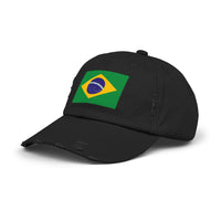 Brazilian Flag Distressed Cap, Unisex Baseball Hat, Casual Fashion Accessory, Travel Gear, Gift for Sports Lovers