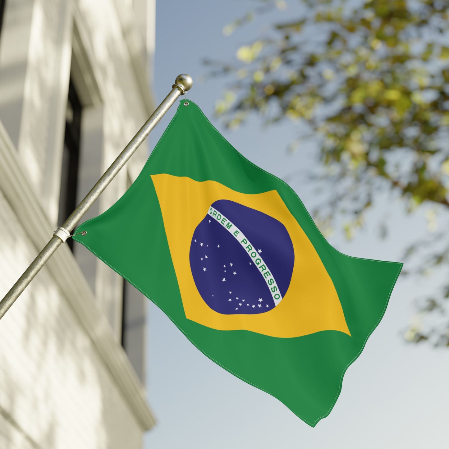 Vibrant Double Sided Brazilian Flag, Decorative Outdoor Banner, Festival Décor, Patriotic Home Decor, Sports Game Decoration