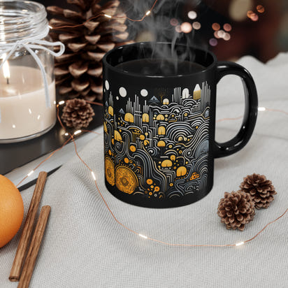 Mug artistic touch ceramic mug 11oz Black Mug