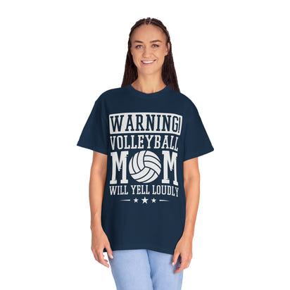 Warning! Volleyball Mom Unisex T-Shirt – Perfect Gift for Sports Moms