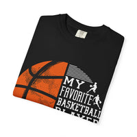 My Favorite Basketball Player Calls Me Dad T-Shirt, Unisex Athletic Shirt, Gift for Sports Dads, Father’s Day, Basketball Fan Tee