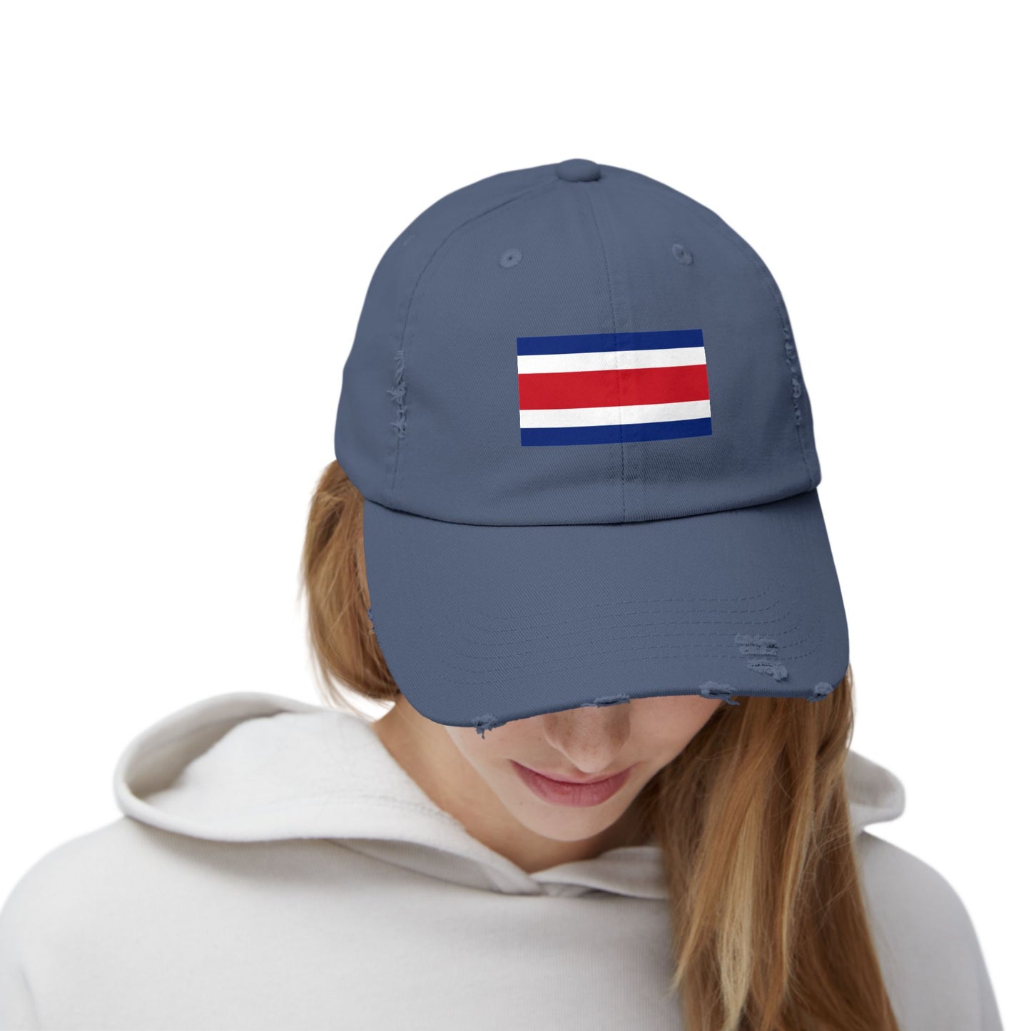Retro Flag Distressed Cap | Unisex Costa Rica Hat for Casual Wear, Outdoor Adventures, Summer Festivals, Travel, Gift for Him/Her