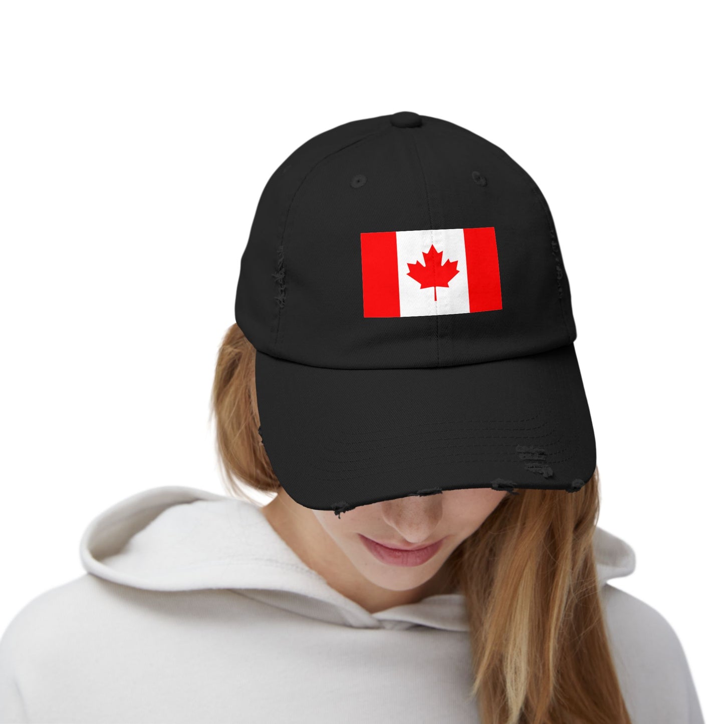 Unisex Distressed Canada Flag Cap, Casual Hat for Outdoor Adventures, Canadian Pride Gear, Gifts for Canada Day, Summer Style Accessory