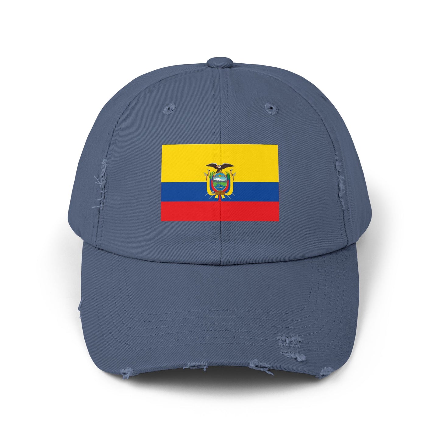 Ecuador Flag Distressed Cap, Unisex Casual Hat, Distressed Baseball Cap, Gift for Travelers, Summer Accessory, Outdoor Gear
