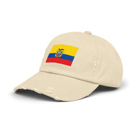 Ecuador Flag Distressed Cap, Unisex Casual Hat, Distressed Baseball Cap, Gift for Travelers, Summer Accessory, Outdoor Gear