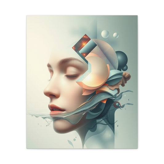 Abstract Woman's Canvas Art - Contemporary Stretched Wall Decor