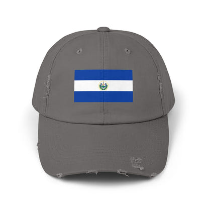 Unisex Distressed Cap with Salvadoran Flag, Casual Sun Hat for Outdoor Adventures, Perfect for Father's Day, Festivals, Beach Days, Travel